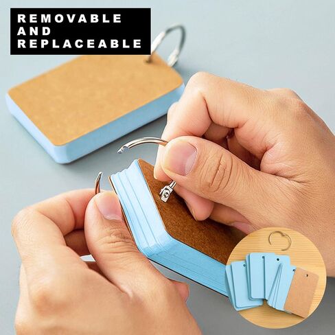 AVA Blank Colored Index Cards with Binding Rings, Easy Flip Flashcards, Study & Review Materials (Blue) in Saudi Arabia