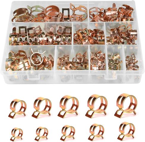 BELOMI 60Pcs Spring Hose Clamp Assortment kits, Fuel Line Silicone Vacuum Hose Pipe Clamp, Low Pressure Air Tube Clamps Fastener, Spring Band Type Action Hose Clamps Pipe Clamp in Saudi Arabia