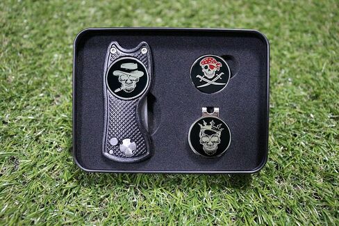 Golf Divot Repair Tool Ball Markers Hat Clip Gift Sets in Tin Box in Saudi Arabia