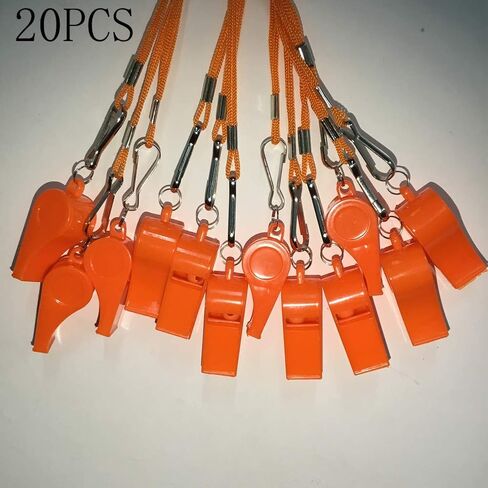 20 Pcs Plastic Loud Whistles with Lanyard for Referee Coaches Basketball Football Sports Training Game Event Lifeguard Survival Emergency Fun School Kids Tool Set Suppliers in Saudi Arabia