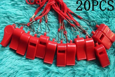 20 Pcs Plastic Loud Whistles with Lanyard for Referee Coaches Basketball Football Sports Training Game Event Lifeguard Survival Emergency Fun School Kids Tool Set Suppliers in Saudi Arabia
