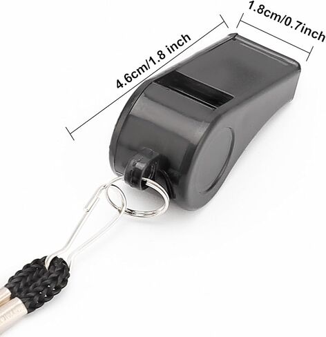 صافرة المدرب السوداء مع الحبل، 48 حزمة صافرة حكم كرة القدم في حالات الطوارئ مثالية للمدربين والمعلمين والحكام والتدريب والطوارئ in Kuwait