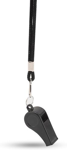 صافرة المدرب السوداء مع الحبل، 48 حزمة صافرة حكم كرة القدم في حالات الطوارئ مثالية للمدربين والمعلمين والحكام والتدريب والطوارئ in Kuwait