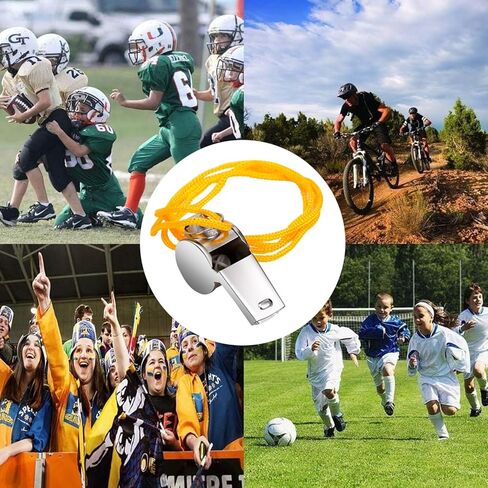Whistle 4 Pack Coach Whistles Sports Whistle with Lanyard Ideal for Referee Coach Teachers Survival Emergency Training Officials Adults Kids in Kuwait