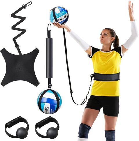 4 Pcs Volleyball Training Equipment Aid Volleyball Spike Trainer Training Technique Solo Trainer for Beginners Practicing Serving Setting Spiking and Arm Swing, Volleyball Gift for Adult Teen in Kuwait