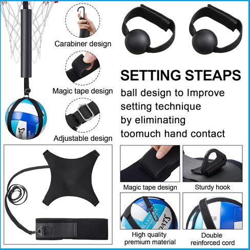 4 Pcs Volleyball Training Equipment Aid Volleyball Spike Trainer Training Technique Solo Trainer for Beginners Practicing Serving Setting Spiking and Arm Swing, Volleyball Gift for Adult Teen in Kuwait