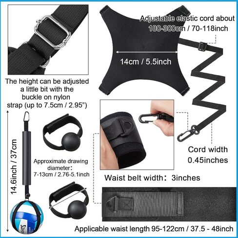 4 Pcs Volleyball Training Equipment Aid Volleyball Spike Trainer Training Technique Solo Trainer for Beginners Practicing Serving Setting Spiking and Arm Swing, Volleyball Gift for Adult Teen in Kuwait