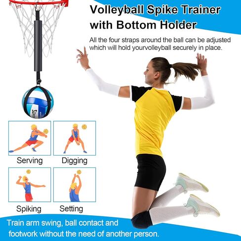 4 Pcs Volleyball Training Equipment Aid Volleyball Spike Trainer Training Technique Solo Trainer for Beginners Practicing Serving Setting Spiking and Arm Swing, Volleyball Gift for Adult Teen in Kuwait