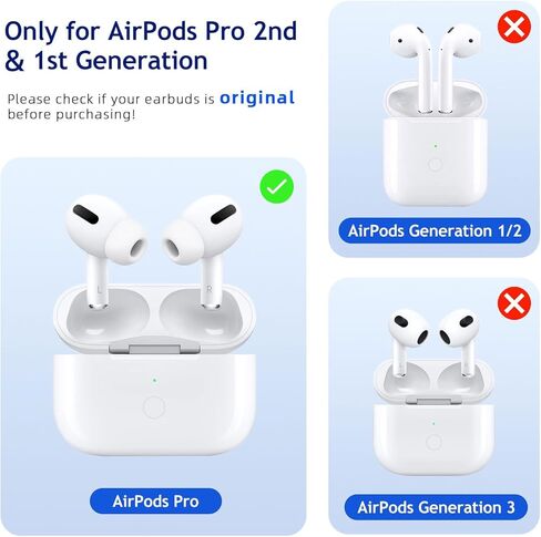لعلبة شحن AirPods Pro الجيل الثاني، حافظة شاحن لاسلكي بديلة لـ AirPods Pro 1/2 (الجيل الأول والثاني)، بدون سماعات أذن in Kuwait