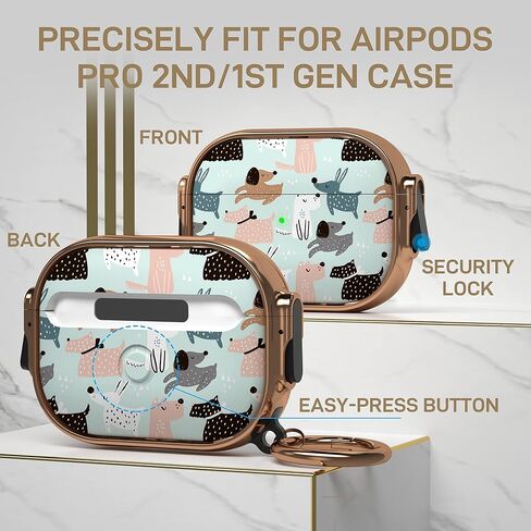 حافظة Maxjoy لأجهزة Airpods Pro الجيل الثاني/الجيل الأول مع قفل، حافظة Airpod Pro 2 على شكل زهرة مع قفل واقٍ صلب لجهاز iPod Pro 2 للنساء والرجال مع سلسلة مفاتيح لأجهزة Airpods Pro (2023/2022/2019) in Kuwait