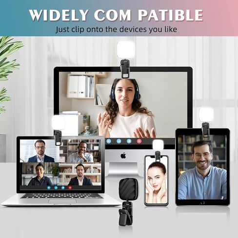 ضوء سيلفي، مصباح LED عالي الطاقة للهاتف مع حامل، ضوء بث خافت للكمبيوتر/الكمبيوتر المحمول/كاميرا الويب/الآيباد، لمكالمات التكبير/مؤتمرات الفيديو/البث المباشر/تيكتوك in Kuwait