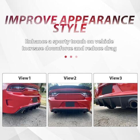 KUAFU الناشر الخلفي متوافق مع 2015-2023 دودج تشارجر Scat SRT Daytona GT R/T نماذج غير عريضة الجسم الستارة الخلفية المصد الشفاه الفاصل المفسد الناشر ABS البلاستيك الأسود in Kuwait