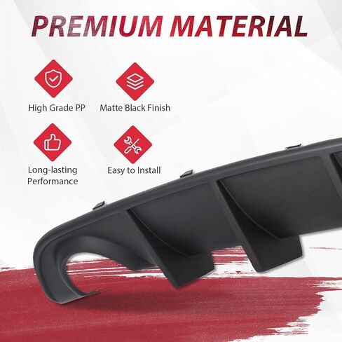 KUAFU الناشر الخلفي متوافق مع 2015-2023 دودج تشارجر Scat SRT Daytona GT R/T نماذج غير عريضة الجسم الستارة الخلفية المصد الشفاه الفاصل المفسد الناشر ABS البلاستيك الأسود in Kuwait