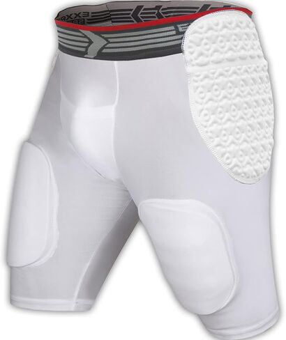 حزام كرة القدم Exxact Sports Rebel 5-Pad للكبار للرجال مع الورك والفخذين ومنصات عظمة الذنب، وسروال ضغط مبطن، وحزام كرة قدم للرجال مع جيب للكوب، وسادات واقية لكرة القدم in Saudi Arabia