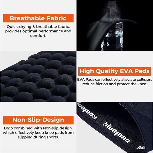 COOLOMG Basketball Knee Pad for Kids Youth Adult, Compression Anti-slip Knee Sleeve for Baseball Volleyball Football, Sports Knee Protector in Saudi Arabia