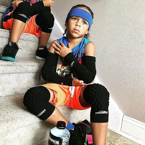 COOLOMG Basketball Knee Pad for Kids Youth Adult, Compression Anti-slip Knee Sleeve for Baseball Volleyball Football, Sports Knee Protector in Saudi Arabia