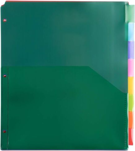 JAM PAPER Plastic Index 5-Tab Dividers w/Double Pockets - 9 3/4 x 11 1/2 - Clear - 5 Tabbed Dividers/Pack in Saudi Arabia