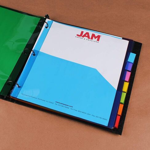 JAM PAPER Plastic Index 5-Tab Dividers w/Double Pockets - 9 3/4 x 11 1/2 - Clear - 5 Tabbed Dividers/Pack in Saudi Arabia