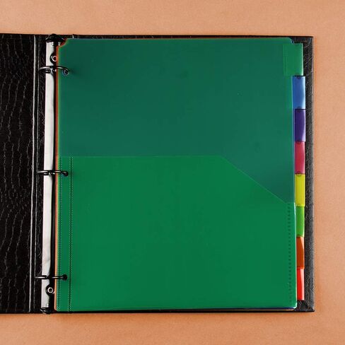 JAM PAPER Plastic Index 5-Tab Dividers w/Double Pockets - 9 3/4 x 11 1/2 - Clear - 5 Tabbed Dividers/Pack in Saudi Arabia