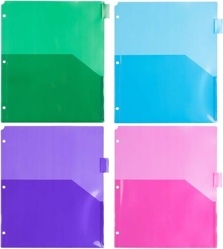JAM PAPER Plastic Index 5-Tab Dividers w/Double Pockets - 9 3/4 x 11 1/2 - Clear - 5 Tabbed Dividers/Pack in Saudi Arabia
