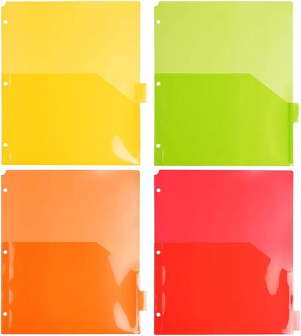 JAM PAPER Plastic Index 5-Tab Dividers w/Double Pockets - 9 3/4 x 11 1/2 - Clear - 5 Tabbed Dividers/Pack in Saudi Arabia