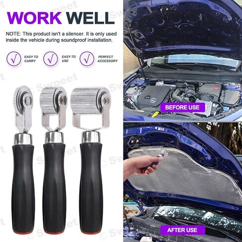 Swpeet 3Pcs 3Sizes Car Sound Deadening Roller Set, Auto Noise Roller Car Sound Deadener, Metal Installation Tool for Auto Car Sound Deadener, Installation Tool Rolling Wheel Interior Accessories in Saudi Arabia