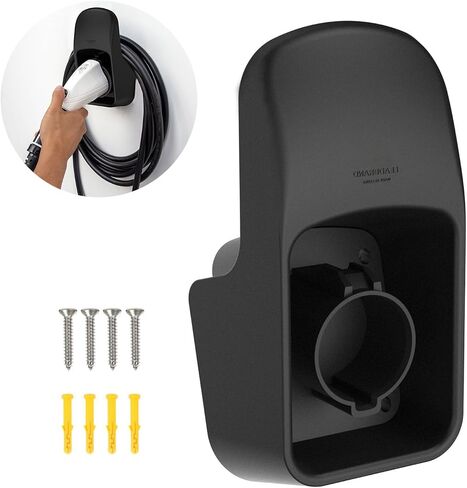 EV Charger Holder SAE J1772 Wall Mount Cable Organizer, Non-Rust Electric Vehicle Connector Nozzle Holster Dock (Holder & Cable Organizer) in Saudi Arabia
