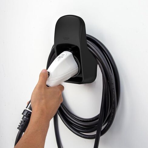 EV Charger Holder SAE J1772 Wall Mount Cable Organizer, Non-Rust Electric Vehicle Connector Nozzle Holster Dock (Holder & Cable Organizer) in Saudi Arabia