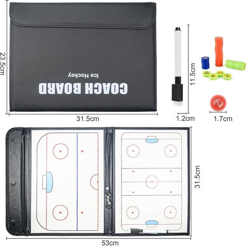 Ice Hockey Coaching Board, Magnetic Tactics Coaches Board with Pen, Erasable Strategy Board Coach Equipment Tool Accesories for Training and Teaching in Saudi Arabia