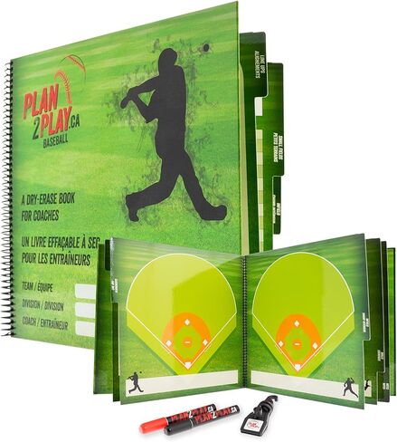 كتاب المسح الجاف للبيسبول للمدربين، لوح التدريب على المسح الجاف، أفضل هدايا لمدرب البيسبول، لوح مشبك البيسبول للمدرب in Kuwait