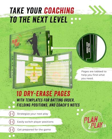 كتاب المسح الجاف للبيسبول للمدربين، لوح التدريب على المسح الجاف، أفضل هدايا لمدرب البيسبول، لوح مشبك البيسبول للمدرب in Kuwait