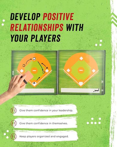 كتاب المسح الجاف للبيسبول للمدربين، لوح التدريب على المسح الجاف، أفضل هدايا لمدرب البيسبول، لوح مشبك البيسبول للمدرب in Kuwait