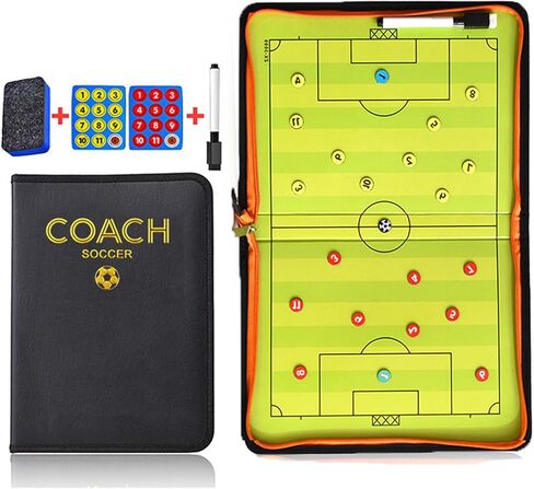 Soccer Coaching Tactical Board, Portable Magnetic Football Coach Blackboard Futsal Tactics Strategy Board - Sport Gift Training Assistant Equipment KIt with Player Markers, Pen and Eraser in Kuwait