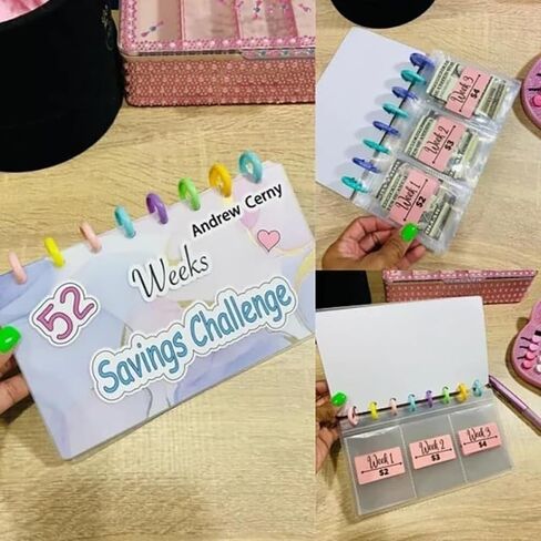 Savings Binder l 52 Week Savings Challenge, Money Binder for Saving,2024 New Reusable Budget Binder Challenges Notebook, 100 Envelopes Money Saving Challenge in Saudi Arabia