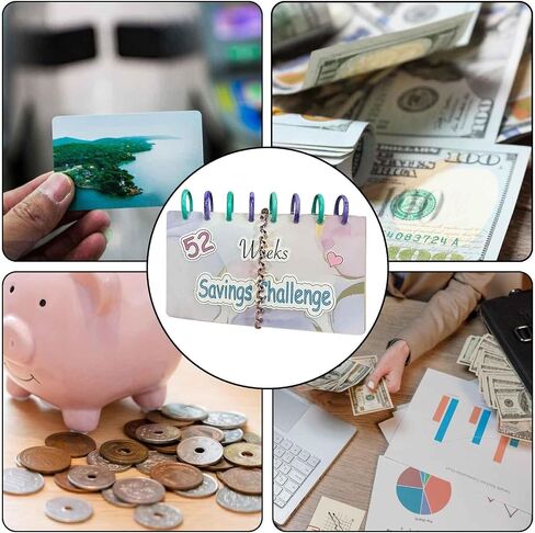 Savings Binder l 52 Week Savings Challenge, Money Binder for Saving,2024 New Reusable Budget Binder Challenges Notebook, 100 Envelopes Money Saving Challenge in Saudi Arabia