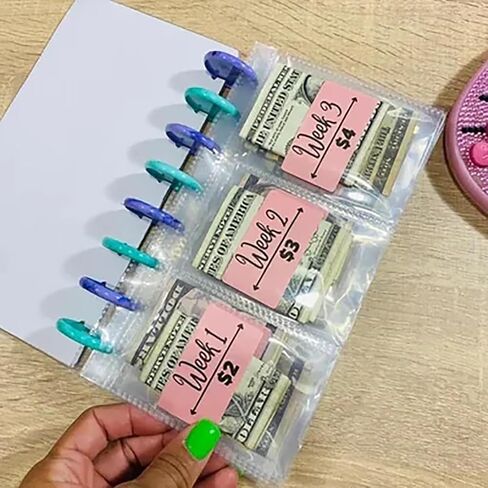 Savings Binder l 52 Week Savings Challenge, Money Binder for Saving,2024 New Reusable Budget Binder Challenges Notebook, 100 Envelopes Money Saving Challenge in Saudi Arabia