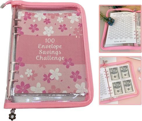 Savings Binder l 52 Week Savings Challenge, Money Binder for Saving,2024 New Reusable Budget Binder Challenges Notebook, 100 Envelopes Money Saving Challenge in Saudi Arabia