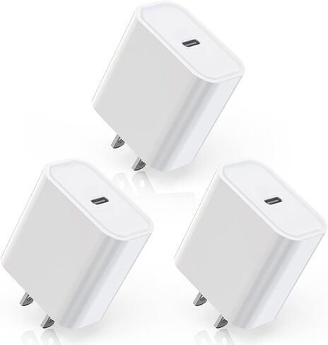 كتلة شاحن سريع iPhone 15، 【3 عبوات】وحدة شاحن حائط USB C بقدرة 20 واط، كتلة شحن فائقة السرعة 20 واط، محول PD 3.0 من النوع C لهاتف iPhone 15 Pro Max/iPhone 14 Plus/13/12/11/AirPods/iPad Pro/Air/ ميني in Saudi Arabia