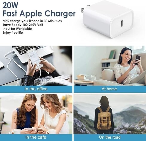 كتلة شاحن سريع iPhone 15، 【3 عبوات】وحدة شاحن حائط USB C بقدرة 20 واط، كتلة شحن فائقة السرعة 20 واط، محول PD 3.0 من النوع C لهاتف iPhone 15 Pro Max/iPhone 14 Plus/13/12/11/AirPods/iPad Pro/Air/ ميني in Saudi Arabia