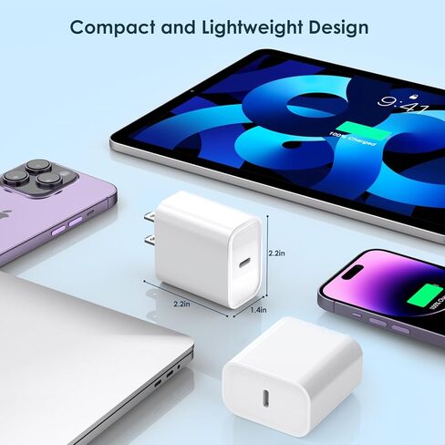 كتلة شاحن سريع iPhone 15، 【3 عبوات】وحدة شاحن حائط USB C بقدرة 20 واط، كتلة شحن فائقة السرعة 20 واط، محول PD 3.0 من النوع C لهاتف iPhone 15 Pro Max/iPhone 14 Plus/13/12/11/AirPods/iPad Pro/Air/ ميني in Saudi Arabia