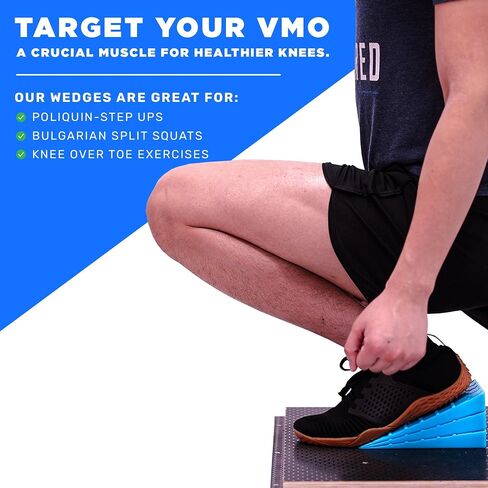 Adjustable Non-Slip Squat Wedge Blocks Pair (6 PCS) for Knee Exercises & Heel Elevated Squats (Slant Board Alternative) | Armored Lion in Saudi Arabia
