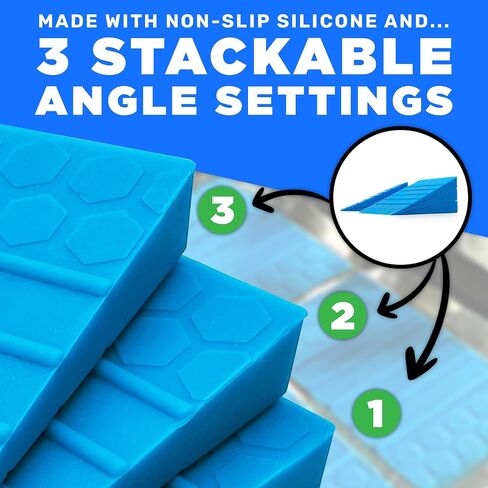 Adjustable Non-Slip Squat Wedge Blocks Pair (6 PCS) for Knee Exercises & Heel Elevated Squats (Slant Board Alternative) | Armored Lion in Saudi Arabia