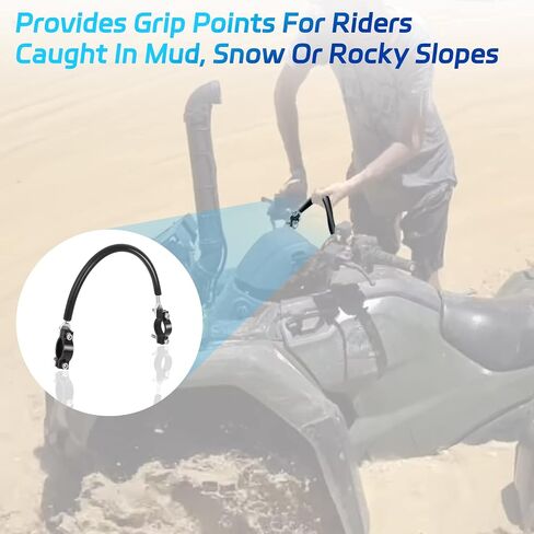 ATV Mud Strap for Handlebars, 0.75-1.37 Inch ATV Motorcycle Mud Grab Strap Compatible with Can-Am Outlander Renegade Polaris Sportsman Honda Foreman Fourtrax Rancher Snowmobile (BLACK) in Saudi Arabia