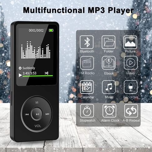 مشغل MP3 SKYBESS مع بلوتوث، مشغل موسيقى MP3 بسعة 32 جيجابايت مع فتحة بطاقة TF، مشغلات MP3 المحمولة مع وظيفة تشغيل راديو FM/فيديو/تشغيل عشوائي مع مكبر صوت خارجي، بما في ذلك سماعات الأذن in Kuwait