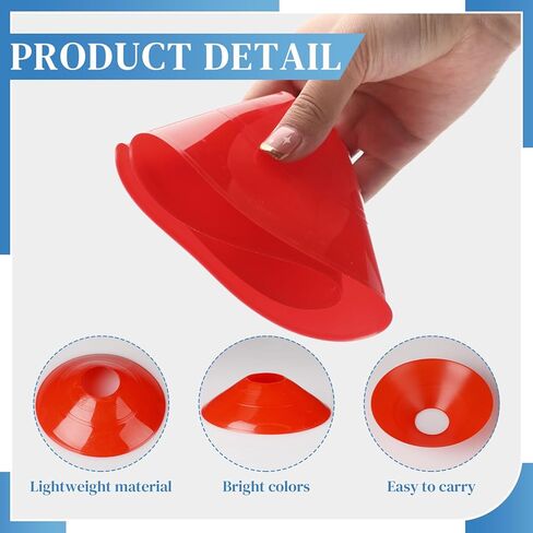 Sratte 200 Pcs Soccer Cones with Strap and Mesh Bag Agility Disc Cones Soccer Training Cones Disc Sports Cones for Drills Challenge Football Basketball Skating Kids Games Outdoor Indoor in Kuwait