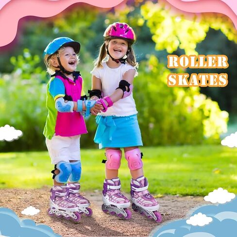 Inline Skates for Boys, Girls. Adjustable Light up Roller Skates Purple Holographic High Top Faux Leather Rollerskates for Beginner Indoor Outdoor (Small-Little Kids(12J-2US)) in Saudi Arabia