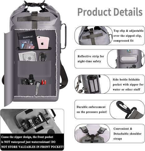 IDRYBAG Dry Bag Backpack Waterproof Floating 20L/30L/40L, Dry Bags Waterproof Backpack for Men, Dry Sack Waterproof Bag Kayak in Saudi Arabia