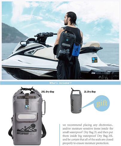 IDRYBAG Dry Bag Backpack Waterproof Floating 20L/30L/40L, Dry Bags Waterproof Backpack for Men, Dry Sack Waterproof Bag Kayak in Saudi Arabia