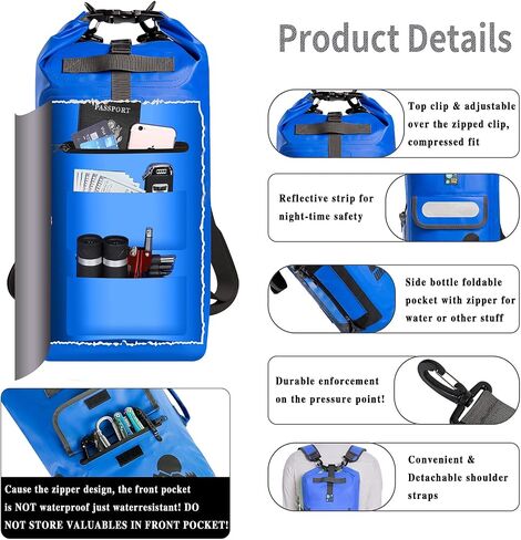 IDRYBAG Dry Bag Backpack Waterproof Floating 20L/30L/40L, Dry Bags Waterproof Backpack for Men, Dry Sack Waterproof Bag Kayak in Saudi Arabia