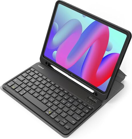 لوحة مفاتيح Inateck iPad الجيل العاشر متوافقة مع iPad 10th 2022، iPad Air 5th/4th Gen 2022/2020، iPad Pro 11 3rd/2nd/1st، لوحة مفاتيح iPad مغناطيسية قابلة للفصل مع حامل قلم رصاص، KB04002 (أسود) in Kuwait